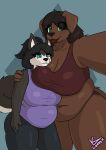  absurd_res anthro big_breasts bird_dog bra breast_size_difference breast_squish breasts canid canine canis cleavage clothed clothing domestic_dog duo female female/female hi_res hunting_dog husky kayla_(lonnyk) labrador lips lonnyk mammal nordic_sled_dog overweight overweight_female retriever selfie shirt size_difference sonia_(lonnyk) spitz sports_bra squish tank_top thick_bottom_lip topwear underwear 