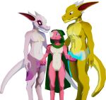  3d_(artwork) alpha_channel anthro claws clothed clothing digital_media_(artwork) erection female gavit genitals group group_sex handjob harem_outfit hi_res horn humanoid jewelry kobold kobold_dellarte low_poly male male/female nude penile penis pussy reptile scalie sex simple_background smile threesome tik_tik translucent transparent_background trio 