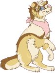  2017 alpha_channel ambiguous_gender bird_dog blue_(sebdoggo) blue_eyes brown_body brown_fur button_ears canid canine canis chow_chow claws digital_drawing_(artwork) digital_media_(artwork) digitigrade domestic_dog eyebrows feral flat_colors floppy_ears full-length_portrait fur golden_retriever grey_sclera head_tuft hi_res hunting_dog inner_ear_fluff jaspering kerchief mammal mixed_breed neckerchief on_hind_legs outline paws pink_kerchief pink_neckerchief pink_nose pink_outline portrait retriever simple_background smile snout solo spitz tail teeth trans_(lore) trans_man_(lore) transparent_background tuft watermark whisker_spots white_body white_fur white_inner_ear_fluff yellow_body yellow_fur 
