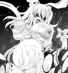  aburidashi_zakuro animal_ears bdsm blindfold bondage bound breast_feeding breast_sucking breasts bunny_ears copyright_request greyscale huge_breasts inflation intestines_filled monochrome monster rape stomach_bulge tentacle_sex tentacles vaginal 