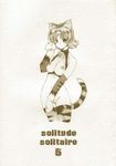  animal_ears animal_print bell bell_collar bottomless breasts cat_ears cat_tail collar cosplay cover cover_page doujinshi ekuryua elbow_gloves gloves large_breasts monochrome nishiki_yoshimune paw_pose paws pussy scan seikai_no_senki short_hair solo tail thighhighs tiger_print topless uncensored 