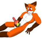  anthro canid canine food fox fruit genitals male mammal mango_(fruit) muscular nude penetration penis plant solo trott_conager trott_on_the_rocks 