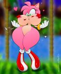  &lt;3 2022 absurd_res amy_rose anthro big_breasts black_nose breast_expansion breasts clothing eulipotyphlan expansion female footwear genitals gloves green_eyes green_hill_zone handwear hedgehog hi_res hyperflannel looking_down mammal navel nipples outside pink_bosy pussy sega shoes small_waist smile solo sonic_the_hedgehog_(series) standing torn_clothing white_clothing white_gloves white_handwear wide_hips 