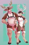  animal_genitalia anthro antlers capreoline cervid collar duo father foreskin genitals harness hi_res horn incest_(lore) male male/male mammal parent paternal penis reindeer serialdad sheath son thick_dick 