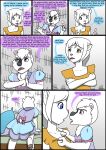  2019 anthro biped clothed clothing collaboration comic detailed_background dialogue duo english_text female fur hair hi_res kammypup_(artist) open_mouth runt_(artist) speech_bubble standing text young 