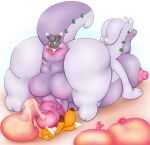  absurd_res all_fours anal anal_vore anthro anus balls bboing big_breasts bodily_fluids breasts canid canine condom cum cumshot domestic_cat ejaculation felid feline felis feral filled_condom fox genital_fluids genitals goodra group gynomorph hi_res humanoid_genitalia humanoid_penis intersex looking_back mammal nintendo nipples overweight penis pok&eacute;mon pok&eacute;mon_(species) puffy_anus sexual_barrier_device size_difference video_games vore 