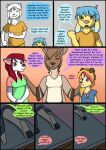  2020 anthro biped clothing collaboration comic detailed_background dialogue english_text eyes_closed female fur group hair hi_res kammypup kammypup_(artist) kangaroo macropod mammal marsupial runt_(artist) shirt speech_bubble standing text topwear 