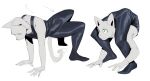  absurd_res anthro bodysuit bulge clothing contortionism cxcxxcxxxx domestic_cat felid feline felis flexible fur hi_res latex male mammal ruppel_backbend skinsuit solo tight_clothing white_body white_fur 