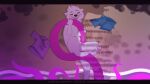  2022 animated anthro balls biped blush digital_media_(artwork) eyes_closed fur genitals letodoesart lutrine lying male mammal mustelid nude on_back pebble_(letodoesart) penetration penile penile_penetration penis penis_in_tentacle pink_tentacles solo tentacle_sex tentacles white_body white_fur 