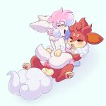  &lt;3 &lt;3_eyes agni_(pinkbutterfree) ahegao alternate_color anal anal_penetration balls belle_fleur blush cowgirl_position eeveelution female female_penetrated feral flareon fluffy fluffy_tail from_front_position fur genitals green_eyes hair hi_res hybrid knot knotting legendary_pok&eacute;mon lonbluewolf looking_pleasured male male/female male_penetrating male_penetrating_female multicolored_hair nintendo on_bottom on_top open_mouth penetration penile penile_penetration penis penis_in_ass pok&eacute;mon pok&eacute;mon_(species) red_body red_eyes red_fur sex shaymin simisear simple_background sky_forme_shaymin tongue tongue_out video_games 