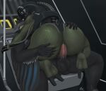  2_toes anal anal_penetration anthro avian beak big_butt bird black_body black_feathers brouva butt butt_grab corvid duo feathers feet from_front_position geth hand_on_butt hi_res huge_butt humanoid legion_(mass_effect) machine male male/male mass_effect mastery_position open_beak open_mouth oscine passerine penetration robot robot_humanoid science_fiction sex toes tube video_games winged_arms wings 
