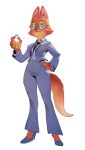  absurd_res aliasing anthro business_attire business_suit canid canine clothed clothing diane_foxington digital_media_(artwork) dreamworks eyelashes eyewear female fox fully_clothed fur glasses hair hi_res mammal necktie orange_body orange_fur ring shaded simple_background smile solo standing suit the_bad_guys white_background zeker 