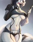  2022 5_fingers anthro breasts canid canine claws clothed clothing digital_media_(artwork) female fingers fox hi_res mammal midriff navel smile solo unistaart 