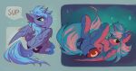  2022 blue_hair cutie_mark digital_media_(artwork) equid equine feathered_wings feathers female feral friendship_is_magic hair hioshiru hooves horn mammal my_little_pony princess_luna_(mlp) smile solo winged_unicorn wings 