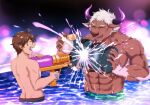  1461_1641 abs anthro bovid bovine brown_body brown_fur brown_hair cattle clothing duo fur hair hi_res human lifewonders male male/male mammal muscular muscular_anthro muscular_male pecs pool_(disambiguation) protagonist_(tas) shennong swimming swimwear tokyo_afterschool_summoners toy toy_gun twink_protagonist_(tas) video_games water water_gun white_hair 