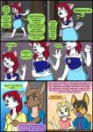  2021 anthro biped canid canine collaboration comic detailed_background dialogue english_text female fennec fox fur group hair hi_res kammypup kammypup_(artist) kangaroo macropod male mammal marsupial pacifier runt_(artist) speech_bubble standing text 