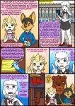  2021 anthro biped canid canine clothing collaboration comic detailed_background dialogue english_text female fennec fox fur hair hi_res kammypup_(artist) male mammal necktie runt_(artist) shirt sitting speech_bubble standing text topwear ursid 