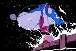  black_background fatty_whale hat highres kirby kirby_(series) kirby_super_star pier rariatto_(ganguri) sailor_collar sailor_hat sailor_shirt shirt smoking_pipe splashing 