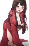  1girl absurdres blush breasts cleavage cum cum_on_body duplicate highres hololive japanese_clothes kimono korogoro_(mago0057) large_breasts long_hair pixel-perfect_duplicate red_robe roboco-san solo virtual_youtuber yellow_eyes 