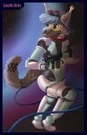  2021 absurd_res apex_legends blue_hair digital_drawing_(artwork) digital_media_(artwork) felid feline gun hair hi_res humanoid loah_wunny lynx male mammal ranged_weapon solo space spacesuit video_games weapon 