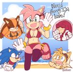  &lt;3 &lt;3_eyes 2022 5_fingers absurd_res amy_rose anthro anthro_focus badger bandanna beach bikini black_nose blonde_hair blue_body blue_fur border bottomwear bra breasts brown_eyewear brown_goggles canid canine cleavage clothed clothing cross-popping_vein cutaway dialogue echidna english_text eulipotyphlan eyes_closed eyewear eyewear_on_head female female_focus fingers footwear fox fur gesture goggles goggles_on_head group hair hand_wraps hedgehog hi_res just_right kerchief knuckles_the_echidna legwear looking_at_another mammal meme miles_prower monotreme musical_note mustelid musteline ok_sign on_one_leg orange_body orange_fur outside panties purple_clothing purple_legwear red_bandanna red_bikini red_bikini_bottom red_bikini_top red_body red_bottomwear red_bra red_clothing red_footwear red_fur red_kerchief red_panties red_sandals red_topwear red_underwear sand sandals sea seaside sega senshion solo_focus sonic_boom sonic_the_hedgehog sonic_the_hedgehog_(series) sparkles standing sticks_the_jungle_badger swimwear tan_body tan_fur tan_inner_ear text topwear underwear water white_border wraps yellow_body yellow_fur 