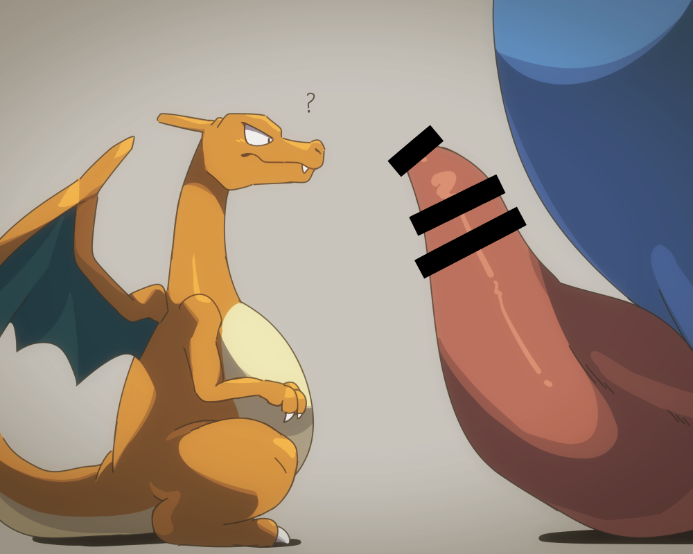 2021 ambiguous_gender animal_genitalia animal_penis belly big_penis biozs blue_body censored charizard claws cute_fangs digital_drawing_(artwork) digital_media_(artwork) dragon duo fangs feral finger_claws genitals huge_penis legendary_pok&eacute;mon long_neck looking_at_genitalia looking_at_penis lugia male male/ambiguous mostly_offscreen_character multicolored_body nintendo orange_body penis plus-alpha pok&eacute;mon pok&eacute;mon_(species) question_mark reptile scalie simple_background size_difference tan_body tapering_penis video_games white_claws wings