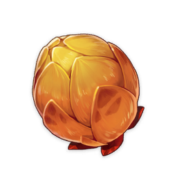 artist_request commentary english_commentary flower game_cg genshin_impact item item_focus leaf lowres no_humans official_art orange_theme petals plant stamen still_life third-party_source transparent_background