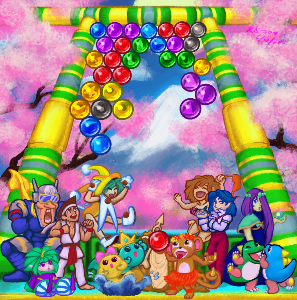 accessory bikini blue_body blue_hair blush bob_(bubble_bobble) brown_body brown_eyes brown_fur brown_hair bub_(bubble_bobble) bubble bubble_bobble bust-a-move chap_(bust-a-move) claws cloak clothing crown dragon eyewear female fur gameplay_mechanics gi_(disambiguation) goggles green_hair green_vody hair haplorhine hat headband headgear headwear human jack_(bust-a-move) luna_(bust-a-move) male mammal marina_(bust-a-move) monkey musashi_(bust-a-move) one_eye_closed open_mouth paya-paya pink)body pitch_(bust-a-move) priccio primate purple_eyes purple_hair ra-ooo ribbons sonic_blast_man super_sonic_blast_man swimwear taito twinkle_(bust-a-move) undressing video_games white_body yellow_body