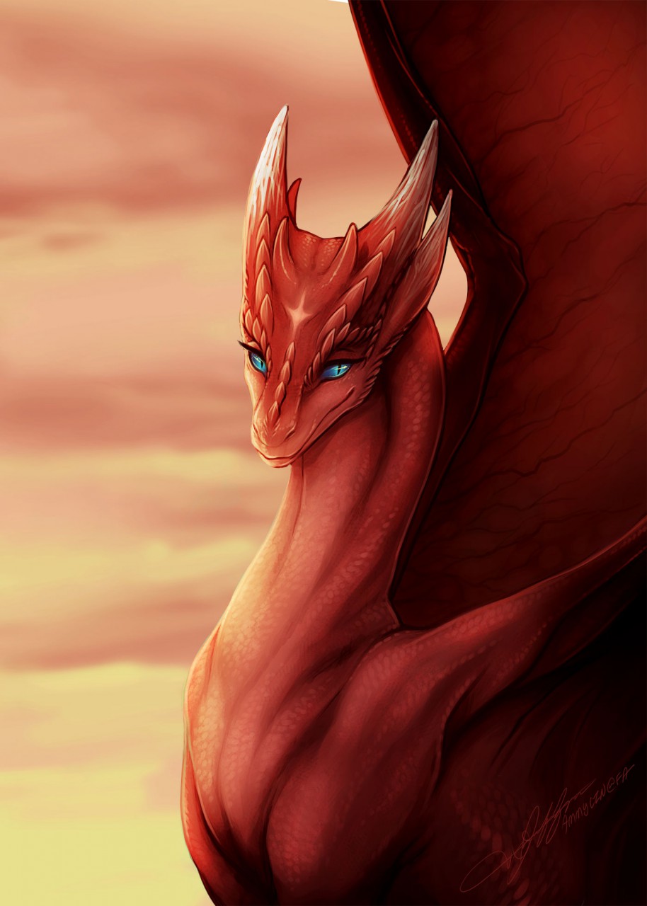 4_horns ambiguous_gender amerelle ammylin blue_eyes bust_portrait cloudscape dragon eyelashes feral hi_res horn looking_at_viewer membrane_(anatomy) membranous_wings multi_horn portrait pupils red_body red_horn red_scales scales scalie sky slit_pupils solo spread_wings western_dragon wings