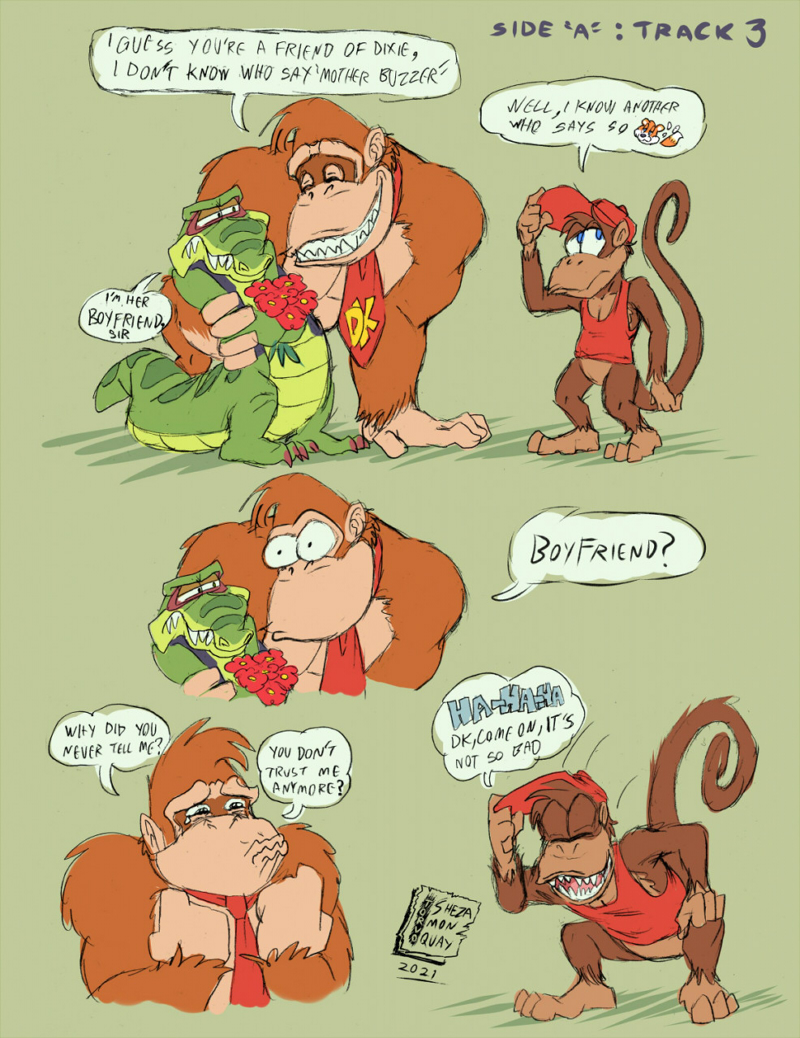 alligator alligatorid anthro ape comic crocodile crocodilian crocodylid diddy_kong diddy_kong_pilot diddy_kong_racing diddy_kong_racing_ds donkey_kong_(character) donkey_kong_(series) fanfiction funny_face gorilla group haplorhine kong kremling krunch_the_kremling male mammal monkey nintendo nintendo_ds nintendo_ds_family nintendo_switch primate rare_ltd reptil reptile scalie shesamonkey super_nintendo video_games