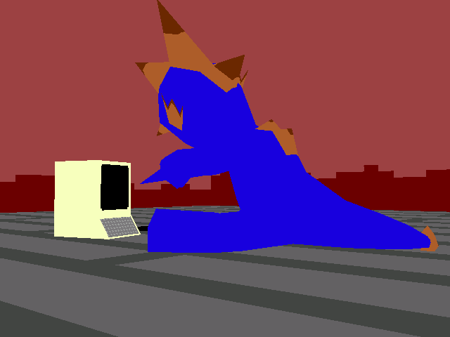3d_(artwork) angle_view anthro bedroom blender_(software) blue_body blue_skin computer console developing digital_media_(artwork) dragon holding_object low_poly male notester32 siul solo