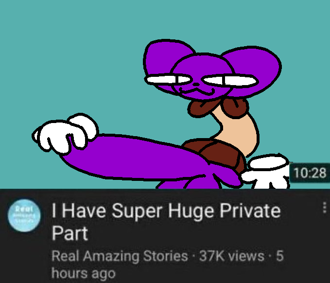 alien anthro balls big_penis bob_(superiorfoxdafox) clothing domestic_cat english_text erection felid feline felis floating_hands genitals hand_on_penis huge_penis looking_at_viewer male mammal parody penis purple_body shirt smile solo superiorfox text topwear youtube youtube_thumbnail