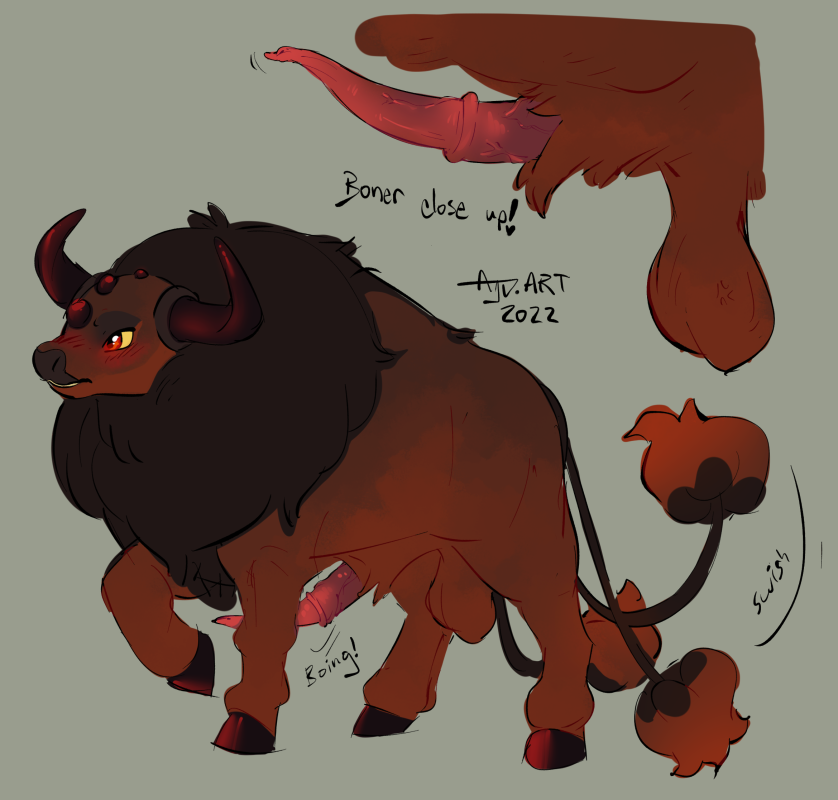 bovid bovine cattle flipside flipside_tailsideup flipsidetailsideup mammal nintendo nsfw pok&eacute;mon pok&eacute;mon_(species) tailsideup tauros video_games