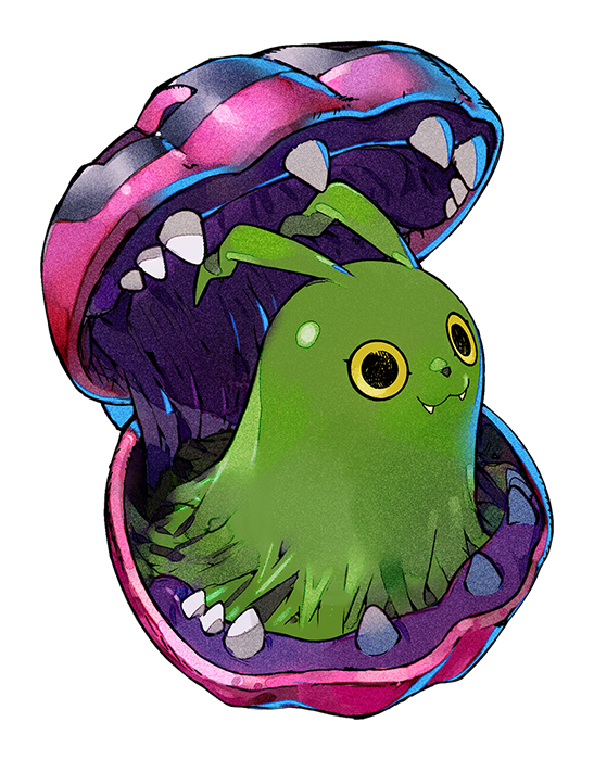 :3 bandai_namco black_markings colored digimon digimon_(species) digimon_survive fangs female feral glistening glistening_body green_body green_goo green_slime legless limbless marine markings official_art owo pink_shell shaded shell simple_background solo solo_focus syakomon syakomon_(survive) teeth teeth_showing unknown_artist white_background wide_eyed yellow_eyes