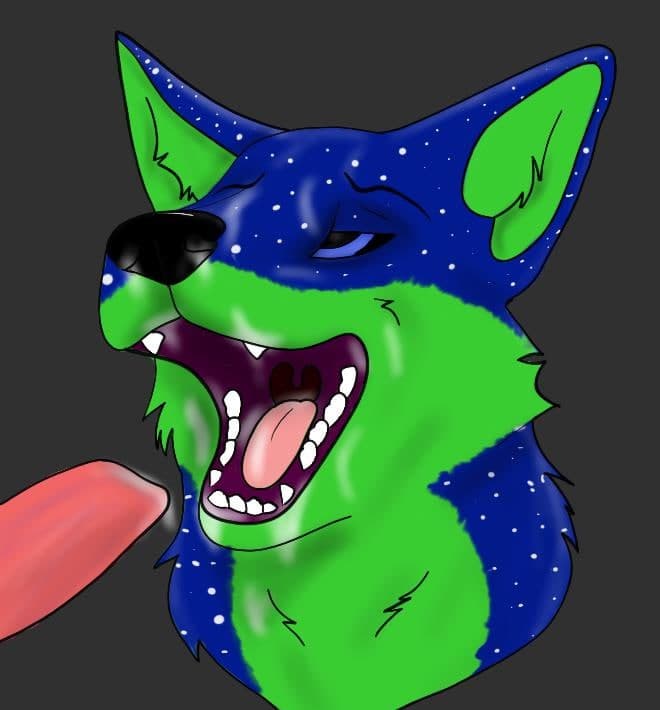 after_sex animal_genitalia animal_penis blue_body blue_fur bodily_fluids canid canine canine_penis cum cum_in_mouth cum_inside cum_on_penis cum_on_tongue fox fur genital_fluids genitals green_body green_fur mammal open_mouth penis starling_fox tongue