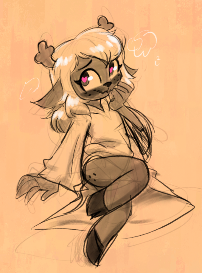 &lt;3 &lt;3_eyes 2021 5_fingers anthro antlers aroused blush capreoline cervid clothing deltarune doe_with_antlers female fingers flat_chested freckles freckles_on_butt hand_on_mouth hooded_robe hooves horn inviting looking_at_viewer mammal monochrome nervous noelle_holiday pose reindeer robe sepia sitting sketch smile snowgrave solo soulcentinel spot_color undertale_(series) video_games young