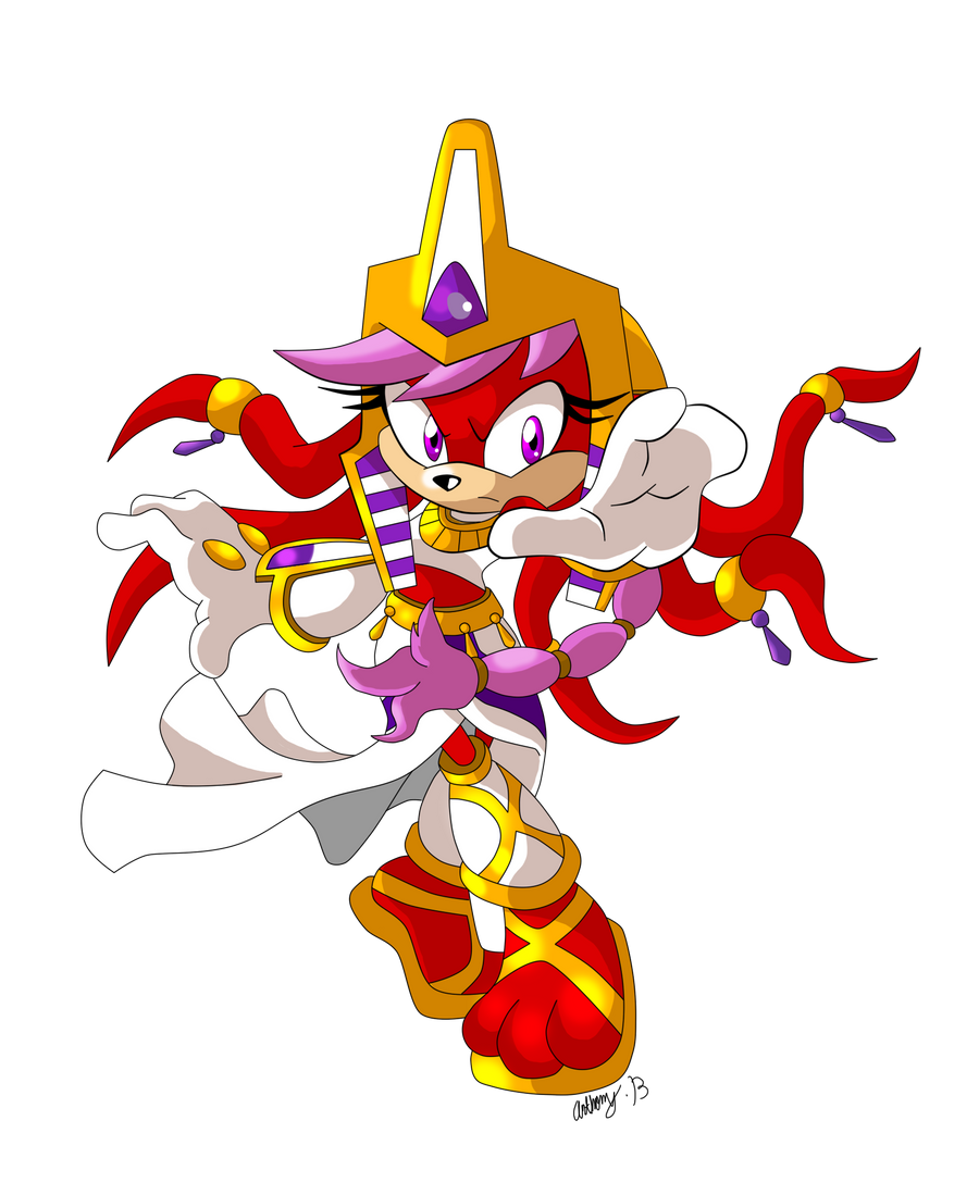 alternate_costume ancient_egyptian_hat commentary dark_persona dress egyptian_clothes enerjak_(sonic) english_commentary eyelashes furry furry_female gloves jani-ca lara-su long_hair midriff nextgrandcross official_alternate_costume outstretched_arm ponytail possessed purple_eyes purple_hair reaching reaching_towards_viewer sandals signature sonic_(series) sonic_the_hedgehog_(archie_comics) standing toeless_footwear transparent_background