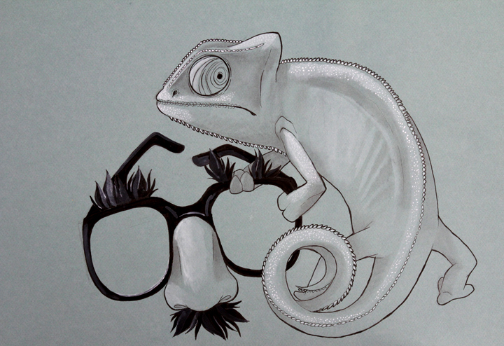 2012 ambiguous_gender chameleon eyebrows eyewear facial_hair feral frown glasses graystripe64 greyscale groucho_glasses holding_eyewear holding_glasses holding_object lizard monochrome mustache on_hind_legs quadruped reptile scales scalie semi-anthro solo tail traditional_media_(artwork)