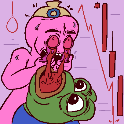 anthro bitcoin blood blood_in_mouth bodily_fluids casytay chainlink drinking drinking_blood gore low_res male meme pepe_the_frog