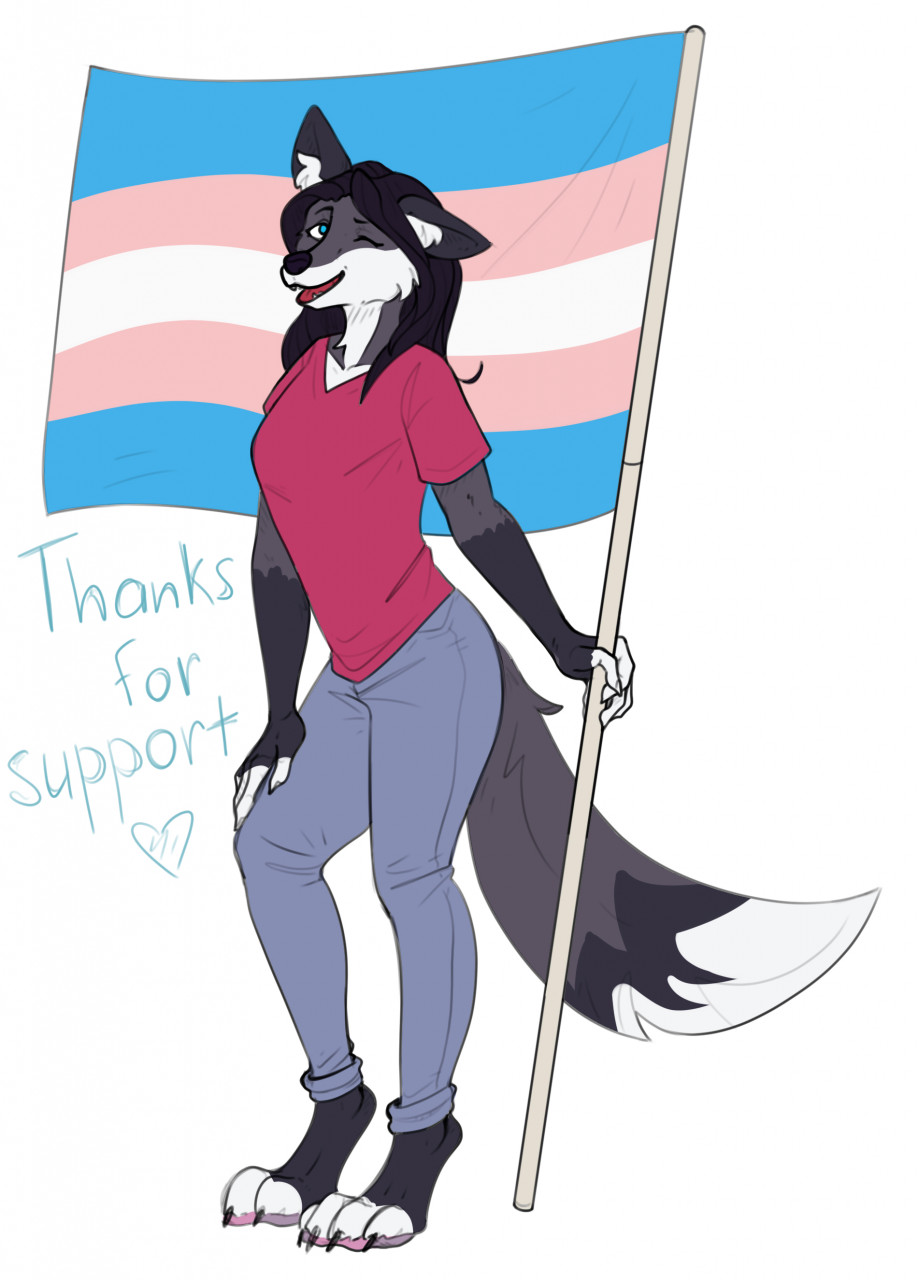 anthro canid canine canis exclusive female flag hi_res kiri-anko mammal solo wolf