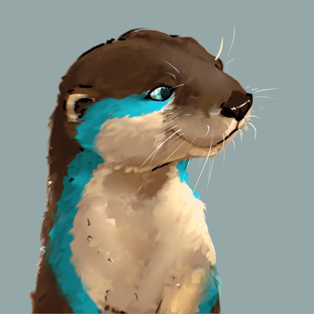 digital_media_(artwork) digital_painting_(artwork) mammal mustelid otter painting_(artwork) profile profilepicture sketch sketchotterly traditional_media_(artwork)