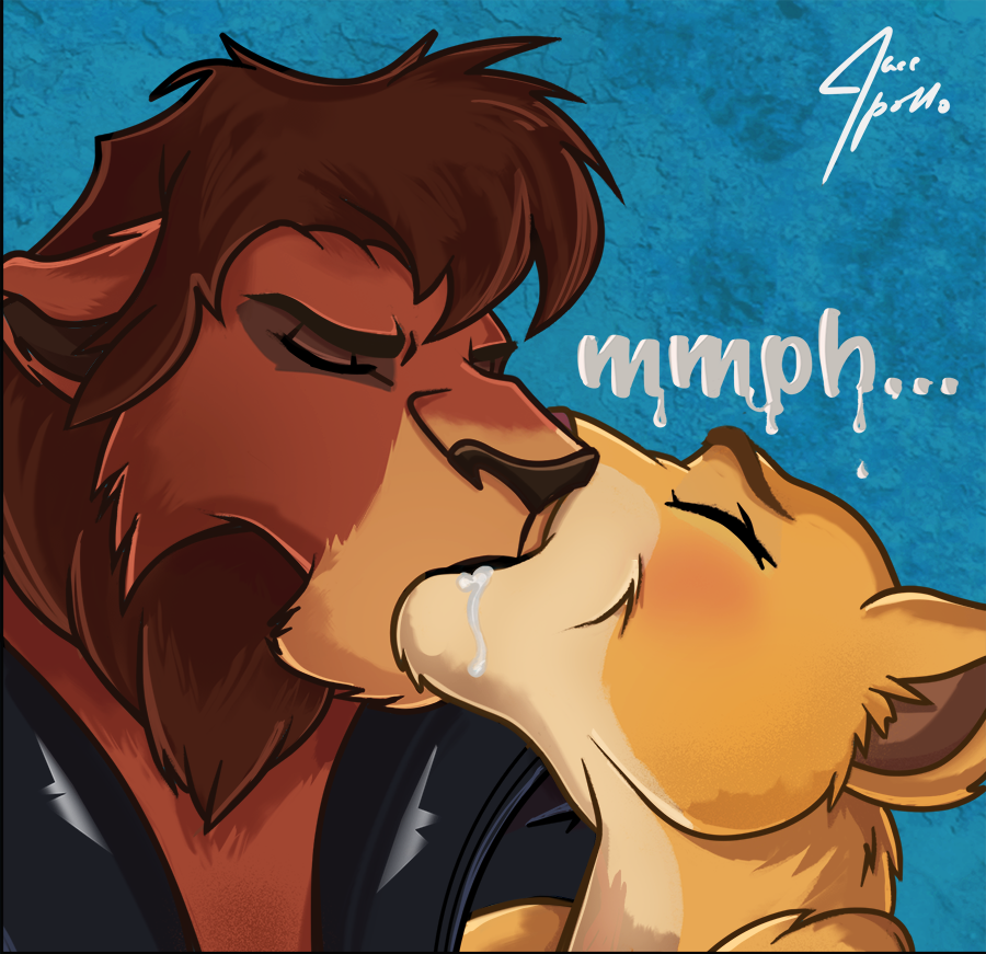 disney duo felid female jace_apollo kiara kissing kovu lion male mammal open_mouth pantherine the_lion_king