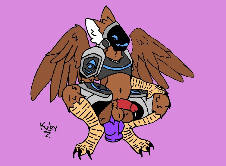 accipitrid accipitriform anal anal_penetration anthro avian bird brown_body brown_feathers dildo dildo_insertion eagle feathers genitals golden_eagle hybrid kuby kuby_owo machine male masturbation penetration penis protogen sex_toy sex_toy_insertion signature solo solo_focus spread_wings true_eagle wings