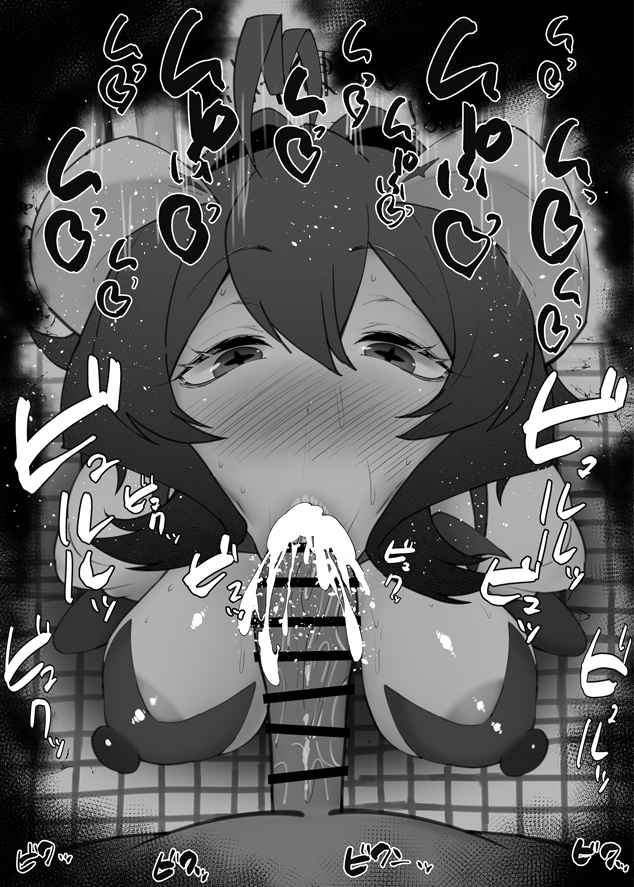 1boy 1girl :&gt;= ahoge bar_censor bat_brooch black_pasties blush breastless_clothes breasts censored corset cross cross_facial_mark cross_pasties erection facial_mark fellatio fold-over_gloves forward_facing_horns greyscale hetero horns kurotama large_breasts long_hair looking_at_viewer lowleg lowleg_pants magia_baiser mahou_shoujo_ni_akogarete monochrome nose_blush open_mouth oral pants pasties penis pointless_censoring pov pov_crotch purple_corset purple_pasties saliva showgirl_skirt solo_focus sound_effects star_pasties sweat symbol-shaped_pupils tile_floor tiles toilet toilet_stall white_shrug yellow_horns