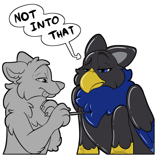 animate_inanimate avian beak black_body blue_eyes canid canine canis feathered_wings feathers gryphon inflatable living_inflatable mammal mythological_avian mythological_creature mythology symrea telegram_sticker wings wolf