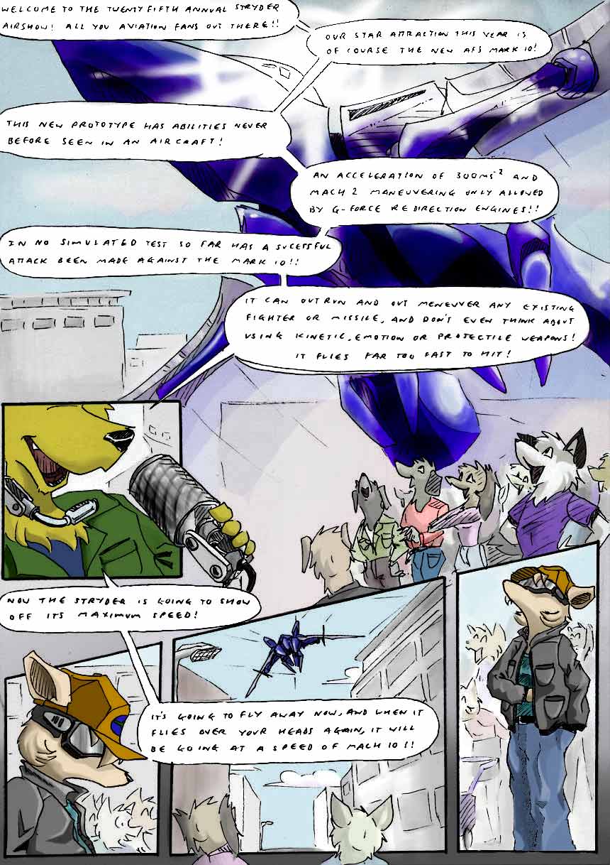 aircraft anthro audience canid canine canis colored comic crowd english_text event female group hi_res kangaroo kitfox-crimson large_group macropod male mammal marsupial text