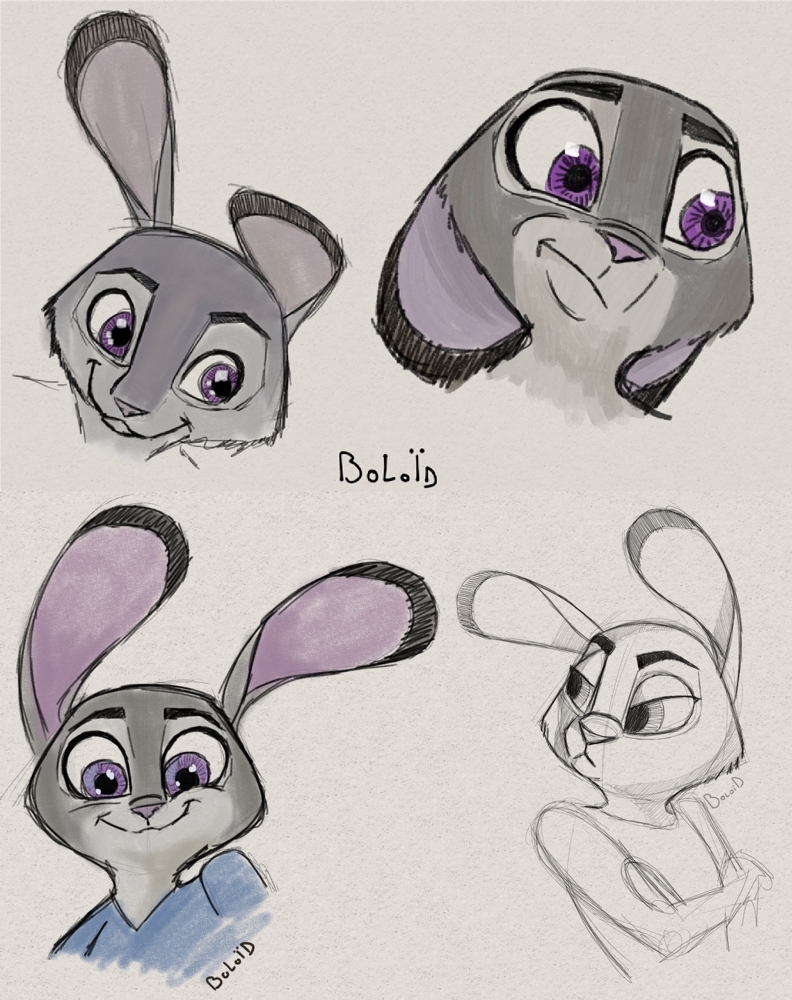 anthro digital_media_(artwork) disney doomer_jesus european_rabbit female judy_hopps lagomorph leporid mammal multiple_images oryctolagus rabbit sketch_page solo zootopia