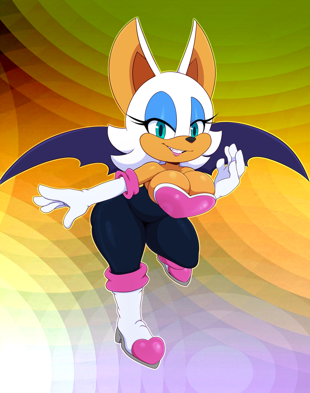 2022 anthro areola big_breasts bigdon1992 breasts chiropteran clothed clothing colored digital_media_(artwork) female footwear fur handwear hi_res huge_hips huge_thighs mammal membrane_(anatomy) membranous_wings patreon rouge_the_bat sega short_stack solo sonic_the_hedgehog_(series) thick_thighs white_body white_fur wide_hips wings