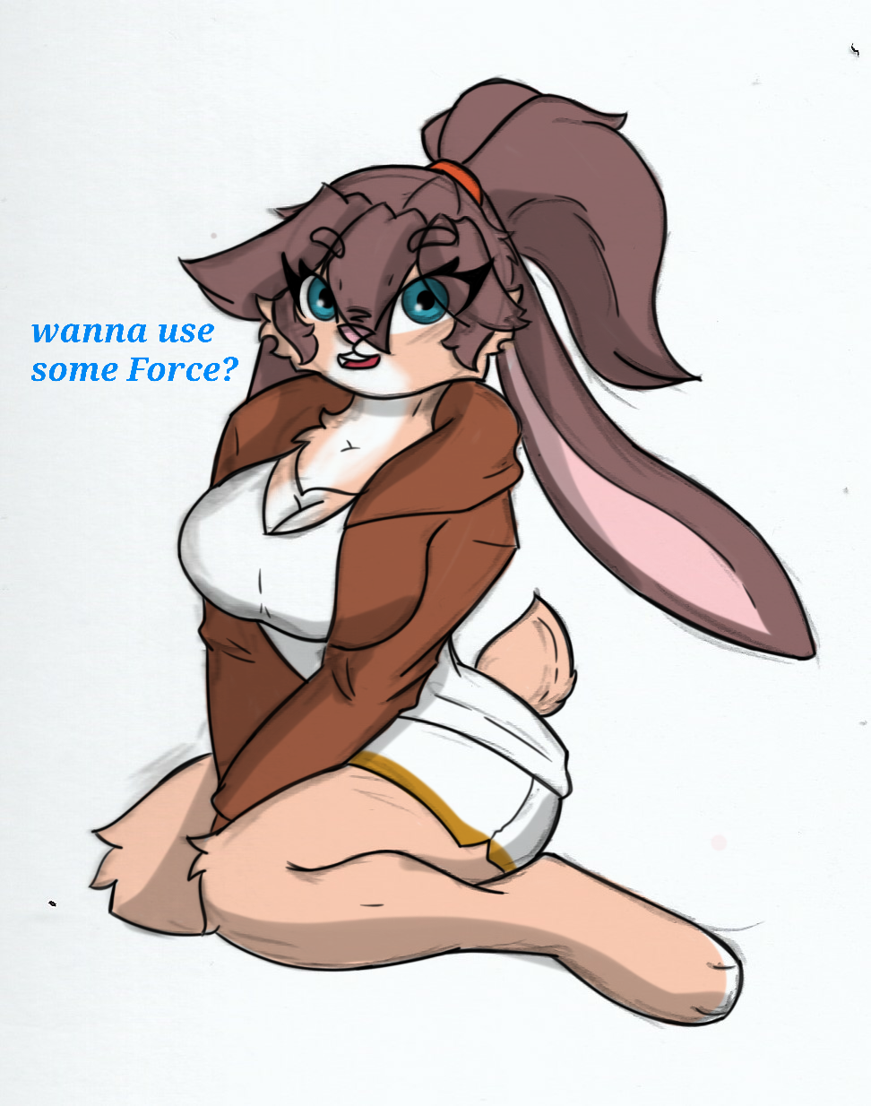 anthro big_breasts big_ears breasts domestic_rabbit female hi_res lagomorph leporid lop_rabbit mammal oryctolagus pace-maker rabbit solo star_wars star_wars_visions thick_thighs