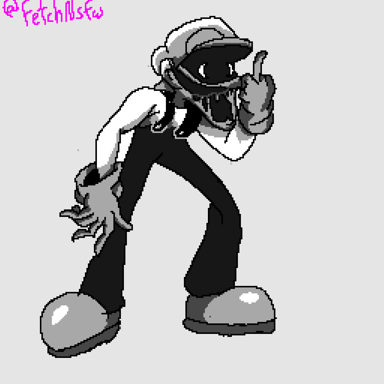 check_tag_type creepypasta digital_media_(artwork) friday_night_funkin' gb gesture hi_res human male mammal mario mario.exe mario_bros middle_finger nightzombie nintendo pixel pixel_(artwork) solo super_mario_land video_games